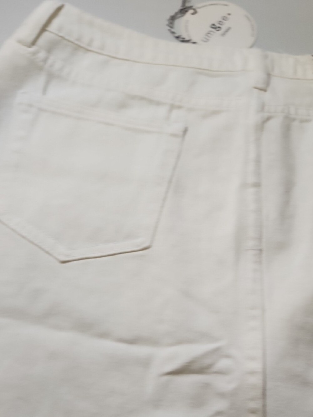Umgee White Denim Mini Skirt - Clean White With Beautiful Embroidery - Picture 11 of 13